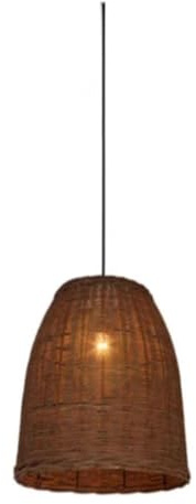 Grande Illuminazione Fattoria Compatibile con Sala da Pranzo Cucina Isola Soggiorno Ristorante lampadario Intrecciato Bohémien Lampada Ciondolo in Rattan Nero Marrone - Cesto a Gabbia di Vimini