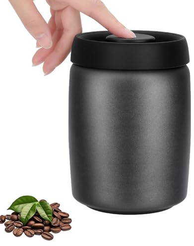 VINATO Bote de Café Hermético de Acero Inoxidable 0,8L – Recipiente al Vacío para Café, Té o Alimentos, Bote Cafe