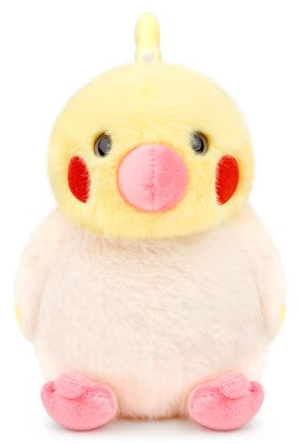 RLOMUTE Bird Keychain Parrot Plush Toy Bag pendant Funny Detachable lanyard Shake to make a sound Super Soft Cute Cuddly Birthday Companions Home Decor Gift for kids Christmas - Cockatiel