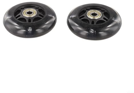 PU Material 2pcs 80mm LED Flash Scooter Ruedas, Reemplazo para Patines en Línea, Rodamientos de Acero de Alto Carbono (negro)
