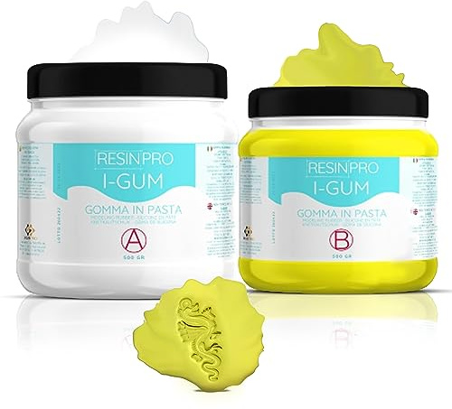 Resin Pro I-GUM: Goma De Silicona En Pasta Para Moldes No Tóxica Y Rápida (1 kg) - Compatible Con Epoxi, Poliuretano, Cera, Jabón, Yeso, Cemento - Dureza 38 Shores - 100% Made In Italy