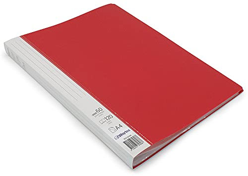 Waytex 931335R Protège Documents A4 120 vues Premium en Polypropylène Opaque Identifiable - 60 Pochettes transparentes - Rouge
