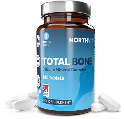 Total Bone® Calcium Magnesium Zinc & Vitamin D3 Tablets – High Strength Bone Support Supplement – Supports Strong Bones & Teeth – 180 Vegetarian Tablets (3 Month Supply)