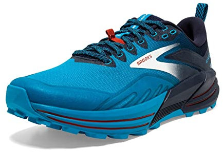 Brooks Men's Cascadia 16 Sneaker, Pecoat/Atomic Blue/Rooibos, 9.5 UK