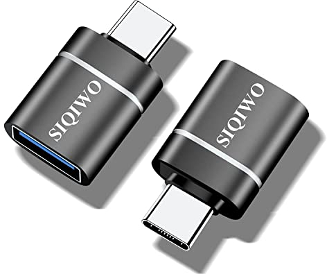 SIQIWO Adattatore da USB C a USB [2 pezzi], Adattatore USB Type C, Conversione da Thunderbolt 4/3 a USB 3.1/3.0/2.0 per MacBook Pro 2021 MacBook Air 2020, iPad Pro 2021, Galaxy S9/S8/Tab S3, Dell XPS