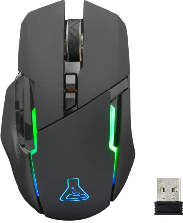 The G-Lab Kult Caesium - Ratón inalámbrico para Gaming inalámbrico 7200 PPP, LED RGB, 6 Botones, ratón para Juegos ergonómicos, Compatible con Pc Ps4 Ps5 Xbox One