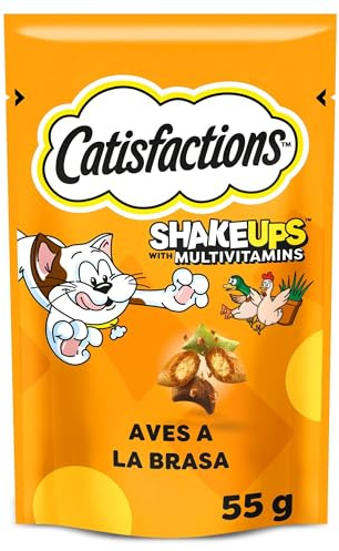 Catisfactions Snack per Gatto, Shake Ups Multivitamins Delizie del Cortile, 6 pacchi da 55g