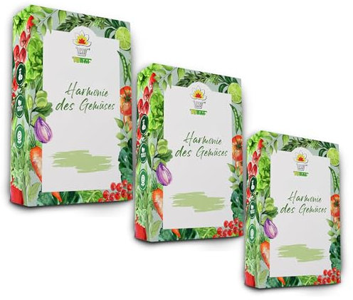 TORAF Set di semi di ortaggi 3x12 pack, kit di semi da orto, semi biologici per cucina, balcone e giardino, melanzane, barbabietole, cipolle, cavoli, aneto, cavolfiori e altri, coltivati in proprio