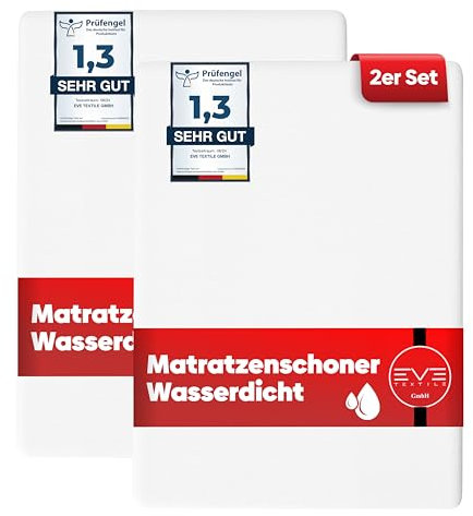 Eve Textile® Wasserdichter Matratzenschoner Matratzenauflage ÖKO-TEX 100 Inkontinenzauflage & Milbenschutz - Atmungsaktiver Matratzentopper Nässeschutz Bezug Maschinenwaschbar (2, 90x200 cm)