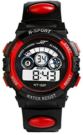 AKTOUR Mi Band 6 Orologio Sportivo da ragazzo Orologio da uomo al quarzo impermeabile con data sportiva digitale sportivo Orologio Orologio Sportivo (Red, One Size)