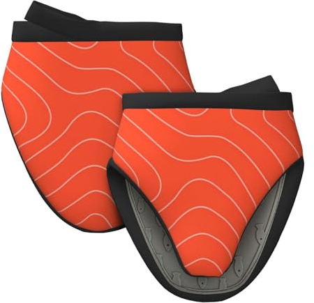 Mini Silicone Oven Mitts, Salmon Fish Meat Oven Mitts Heat Resistant, Pot Holders for Kitchen Cooking & Baking, Cute Oven Glove Pinch Mitts 2PCS