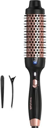 Wavytalk Thermal Brush, Heated Hot Brush for Hair Styling, 38mm IonicThermal Round Iron for Blowout Express, Heated Curling Iron Create Natural Curls, Dual Voltage and UK Plug, Rose Gold