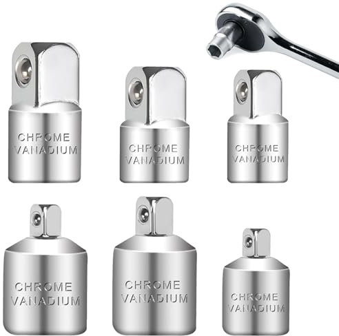 6 Stück Stecknuss Adapter,Nuss Adapter,Adapter Satz,Steckschlüssel Adapter,Stecknussadapter Set,Adapter-Set für Ratschen 1/4auf3/8,3/8auf1/4,3/8auf1/4,1/4auf3/8,1/2 auf 1/4,1/4 auf 1/2