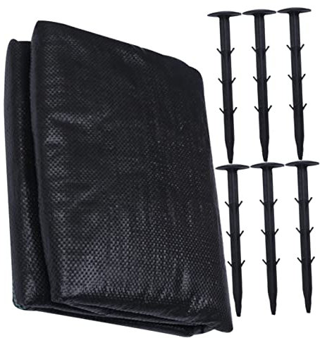 DIKACA Barrière De Désherbage en Toile Noire avec 6 Clous pour Jardin Allée Verger 1 X 20 M