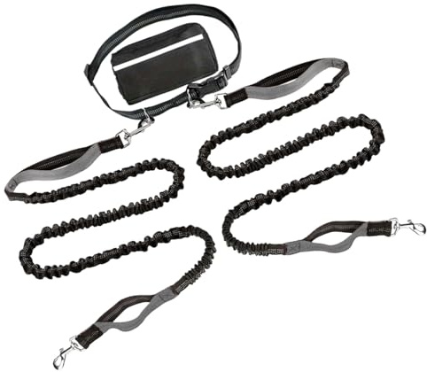 Cable de Amarre para Perros, Correa Reflectante de Alta Resistencia, Cuerda de Entrenamiento con de Almacenamiento, Cable Largo y Duradero para Mascotas, Correr, Uso al Aire, 0.98 x 46.46