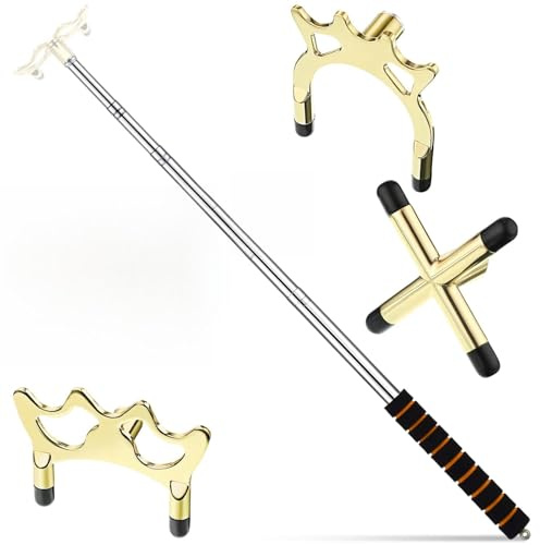 Aurobest Accesorio Mesa Billar con 3 Cabeza Puente Latón Extraíble, 12.8~60 Pulgadas Taco Billar Retráctil, Dispositivo Auxiliar Montado Poste, Accesorios Billar para Snooker, Juegos, Competencia
