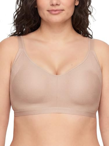 Warner's Women's Easy Does It Underarm Smoothing with Seamless Stretch Wireless Lightly Lined Comfort Bra RM3911A, Toasted Almond, X-Large