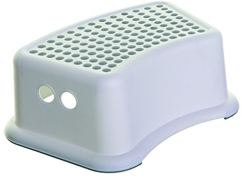 Dreambaby F673 Kinder-Tritthocker Tritt-Schemel Kinderschemel Anti-Rutsch, weiß/grau