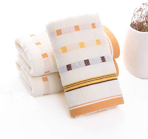 CCSYM Handtuchset, 3 Baumwollhandtücher, Saugfähiges, Weiches, Atmungsaktives Geschenk-Gesichtsreinigungstuch, Kindertuch Für Erwachsene, Gelb