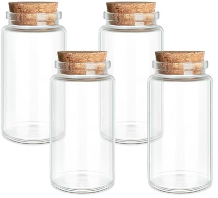 JIUYUE 12-Pack 3.38 oz (100ml) Small Glass Bottles with Cork Stoppers