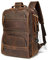 LANNSYNE Vintage Genuine Leather Backpack For Men 15.6 Inch Laptop Bag Overnight Weekender Camping Daypack Rucksack, Brown, Rucksack Backpacks
