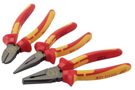 Draper 94639 XP1000 VDE Pliers Set (3 Piece), Red and Yellow