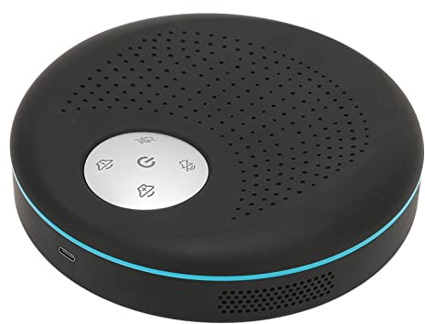 Goshyda Bluetooth-Konferenzmikrofon, 360-Grad-Rundstrahl-Tonabnehmer, PC-Computer-Kondensator-Funkmikrofon mit EIN-Tasten-Stummschaltung, für Online-Meeting-Unterricht, Unterricht, Zoom-Anruf