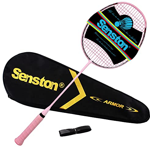Senston Ultraleicht 6U Badminton Schläger, Leicht und Stabil Badmintonschläger mit Schlägertasche