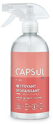 Capsul - Nettoyant Dégraissant Cuisine 500 mL - Produit Comprimé : Ajouter de l’Eau et C’est Prêt ! Flacon + 2 Doses