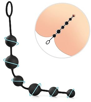 Fun 7 Beads Àmàll Plǖug Stretch Trainer - Silikon Svart