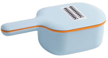 WNDUOKXH Cortador de Patatas, Zanahoria, Pepino, Rebanada, Picar y Colar, versatilidad, Asistente de Cocina, fácil de Usar y almacenar PP, Azul Claro