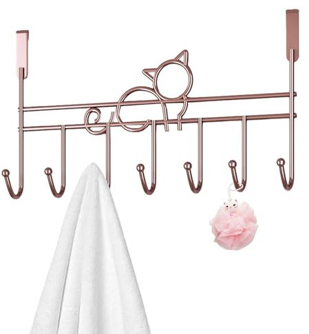TARAKO Handtuchhaken über der Tür,Stabiler Katzen-Organizer über der Tür | Türhaken für Mantel, Robe, Mütze, Kleidung und Handtücher, Kleiderbügel über der Tür