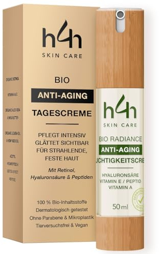Bio Radiance Anti-Aging Gesichtscreme | Mit Hyaluronsäure, Triple Peptid-Komplex & Vitamin E – 24H Feuchtigkeit, Reduziert Falten & Strafft die Haut – Klinisch Getestet- (50ml, Cucumber)