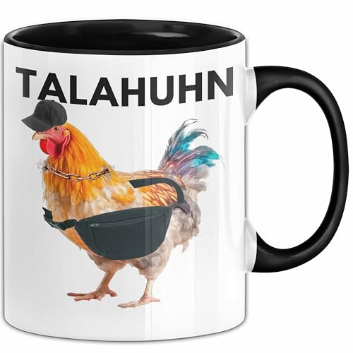Tala Huhn Tasse Geschenk Talahuhn Meme Witziger Becher Talahon (Schwarz)