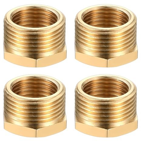 4 STK Reduzierung 3/4 auf 1/2, Messing Reduzierstück 3/4 auf 1/2 Zoll, Reduziernippel Gewindefitting 3/4 Zoll Aussengewinde × 1/2 Zoll Innengewinde, AG/IG Reduzierung