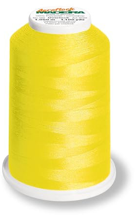 Aero-Flock 9120 und 9121 Miniking 1000m - Uni Multicolor Overlockgarn Bauschgarn für dehnbare Nähte, Nähgarn (Neon Gelb)