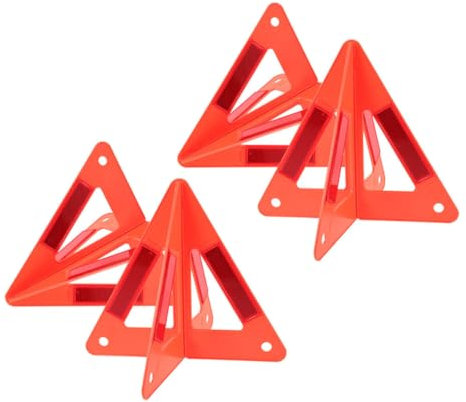 PRETYZOOM 4pièces Panneau Avertissement Réfléchissant Kit De Sécurité Routière pour Véhicules Triangles De Signalisation Urgence pour Voiture Et Camion