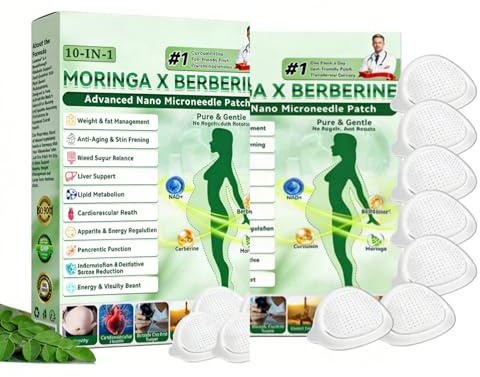 Moringa Parches | 10-in-1 Moringa Parche De Microagujas Nano 2 Piezas | Parche De Aguja Micro-o | Parches De Grasa Abdominal Para Mujeres Y Hombres, Todo Tipo De Piel