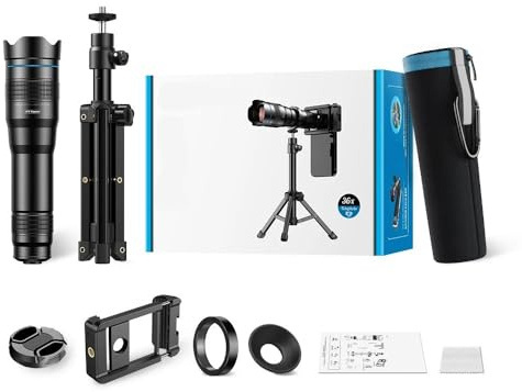 Nytt 36x telezoomobjektiv i metall med universalt clip-on-teleskop på stativ(36X TELESCOPE)