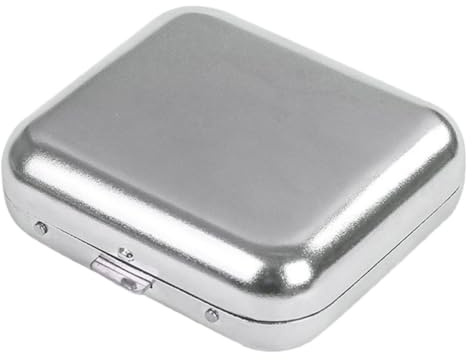 BRIGHTFUFU Cenicero de bolsillo de acero portátil con tapa metálica, tamaño mini para, uso práctico en exteriores e interiores, compacto para viaje