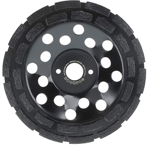 PRODIAMANT Muela de copa de diamante Premium 180mm abrasivo universal 180 mm x 22,2 mm muela de doble hilera altura 26 mm aglomerado duro para más vida de la herramienta en material abrasivo