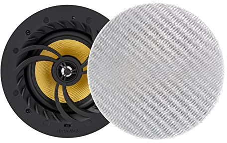 Lithe Audio All-In-One Wireless 6.5” Pro Series Wi-Fi Ceiling Speaker (Master & Passive), 60W RMS, Amplifier Built-In, Wi-Fi & Bluetooth, Airplay 2, Chromecast, Audio for Home Cinema & Surround Sound