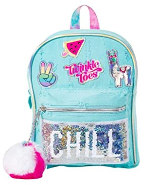 Skechers Kinder-Mini-Rucksack mit umgekehrten Twinkle Toes, Schul- und Reisetasche, Einheitsgröße, Aqua, aqua, One size