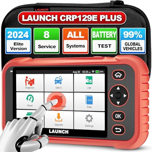 LAUNCH CRP129E Plus OBD2 Diagnosegerät Alle System Scanner mit 12 Reset, ABS/Einspritzdüsen-Codierung/Öl/Drosselklappe/EPB/DPF/SAS/TPMS Reset/Batterieabgleich, lebenslanges WiFi-Update, 2025 Modelle