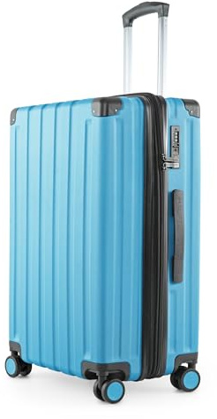 Hauptstadtkoffer Q-Damm - Mittelgroßer Hartschalenkoffer, TSA, 4 Rollen, Check-In Gepäck mit 6 cm Volumenerweiterung, 68cm, 89 L, Cyanblau