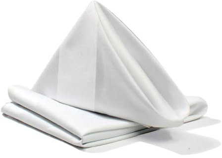 Westlane Linen White Cloth Napkins Cotton Washable And Reusable 56 x 56 cm White Table Dinner Napkins For Hotel, Lunch, Restaurant, Weddings, Event And Parties (Pack of 6)