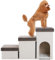 Arkyomi 3 Stufen hundetreppe für kleine Hunde hundetreppe mit stauraum für Bett Sofa 44cm hoch katzentreppe für alte Katzen Schwamm haustiertreppe beige