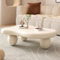 Wxnnx Unregelmäßiger Couchtisch Wolkenförmiger Couchtisch Hübscher Couchtische mit 3 Kugelbeinen für Wohnzimmer und Schlafzimmer,Cream,39.37×27.55×11.41inch