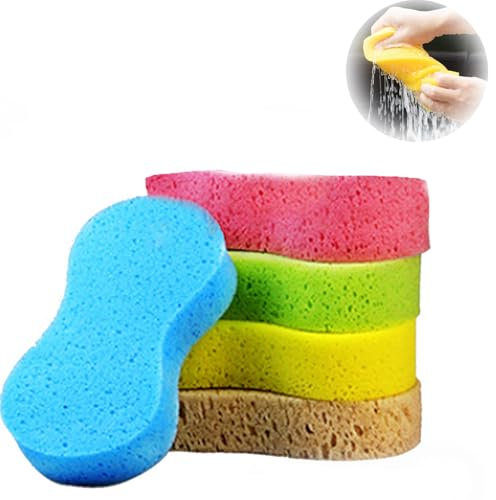 5 Pack Colorful Jumbo Car Sponges - Extra Large Car Wash Sponge Set for Cars, Trucks, and SUVs, High Absorbency, Soft & Durable for Cleaning, Washing, and Detailing
