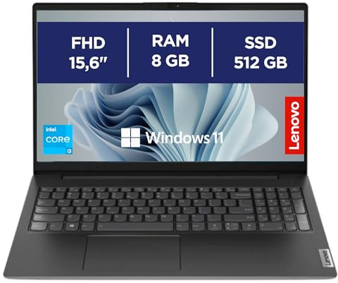 Lenovo, Notebook Pc Portatile, Display 15,6 Full HD, Intel i3-1315U 6 Core 3.3 Ghz, Ram 8 GB DDR4, 512 GB SSD NVMe, Win 11 Pro